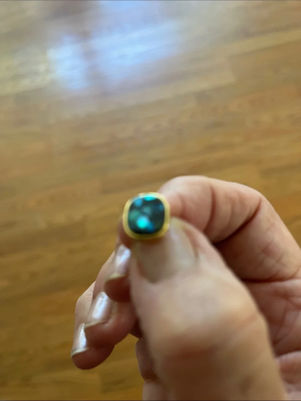 Vintage Paua Shell tie tack goldtone